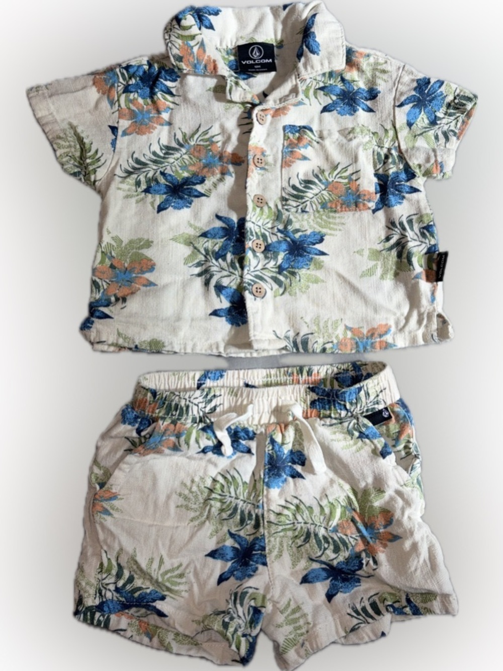 Volcom Baby 12M Tropical Shirt Shorts Set
